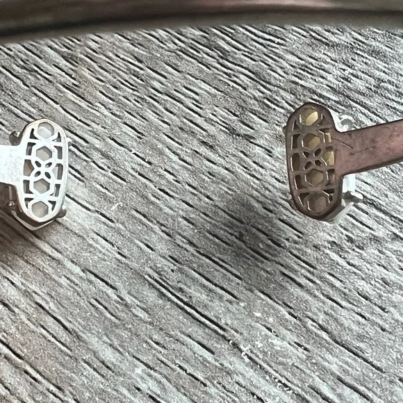 Kendra Scott signed silver Cuff Bracelet with White Stones - Picture 5 of 12